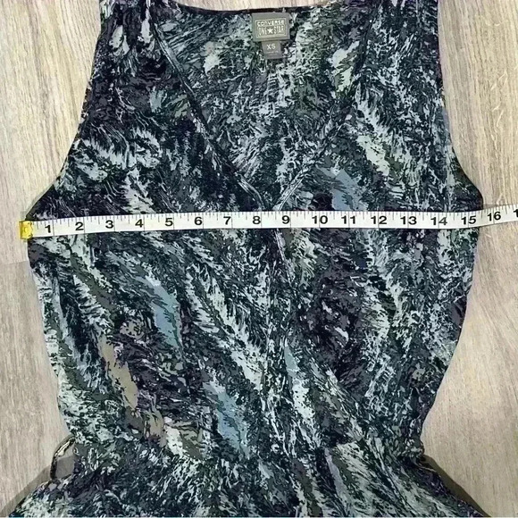 Converse One Star Sleeveless Blue Casual Mini Skater Dress Rayon V Neck Size XS - Picture 6 of 7